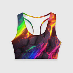 Женский спортивный топ Neon rainbow lava