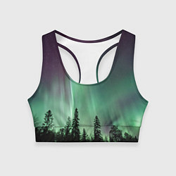 Женский спортивный топ Сияние над лесом