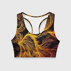 Топик спортивный женский Фрактальные перья, цвет: 3D-принт