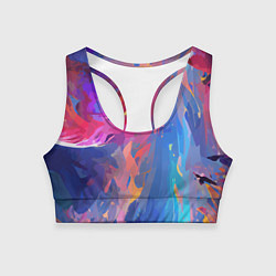 Топик спортивный женский Splash of colors, цвет: 3D-принт