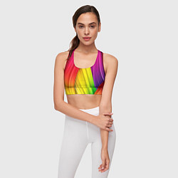 Топик спортивный женский Multicolored ribbons, цвет: 3D-принт — фото 2