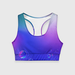 Топик спортивный женский Радужные мыльные пузыри, цвет: 3D-принт