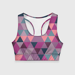 Топик спортивный женский Абстрактные мозаичный розовый фигуры, цвет: 3D-принт