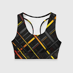 Топик спортивный женский Цветные переплетающиеся линии, цвет: 3D-принт
