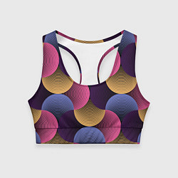 Топик спортивный женский Абстрактные полосы - оптическая иллюзия, цвет: 3D-принт