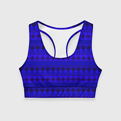 Топик спортивный женский Скандинавский орнамент Синий кобальт, цвет: 3D-принт