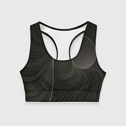 Топик спортивный женский Чёрная спираль, цвет: 3D-принт