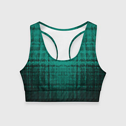 Топик спортивный женский Мозаичный узор в черно -зеленых тонах, цвет: 3D-принт