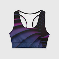 Топик спортивный женский Спиральные тёмные пластины, цвет: 3D-принт