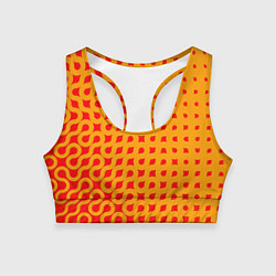 Топик спортивный женский Оранжевая абстракция, цвет: 3D-принт