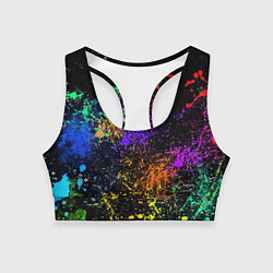 Топик спортивный женский Абстрактные брызги краски, цвет: 3D-принт