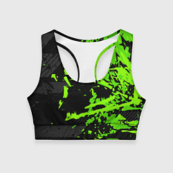 Топик спортивный женский Black & Green, цвет: 3D-принт