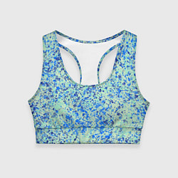 Топик спортивный женский Текстура абстракция лёд синий, цвет: 3D-принт