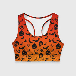 Топик спортивный женский НАСТРОЕНИЕ Halloween, цвет: 3D-принт