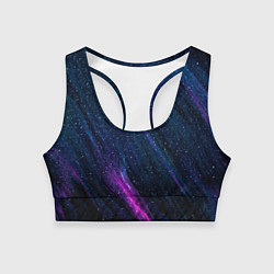 Женский спортивный топ Звёздное абстрактное фиолетовое небо