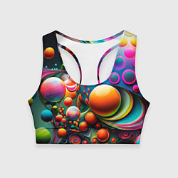 Топик спортивный женский Абстрактные космические шары, цвет: 3D-принт