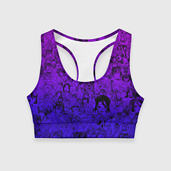 Топик спортивный женский Ахегао яркий градиент, цвет: 3D-принт