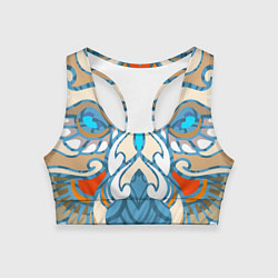Топик спортивный женский Нежные восточные узоры, цвет: 3D-принт