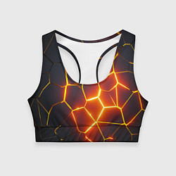 Топик спортивный женский Огненные трещины, цвет: 3D-принт