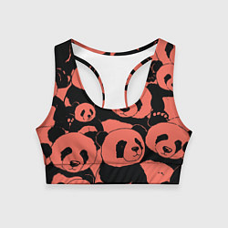 Топик спортивный женский С красными пандами, цвет: 3D-принт
