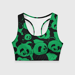 Женский спортивный топ Panda green pattern