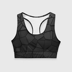 Топик спортивный женский Черные стальные плиты, цвет: 3D-принт