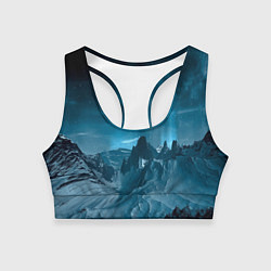Топик спортивный женский Снежные горные вершины, цвет: 3D-принт