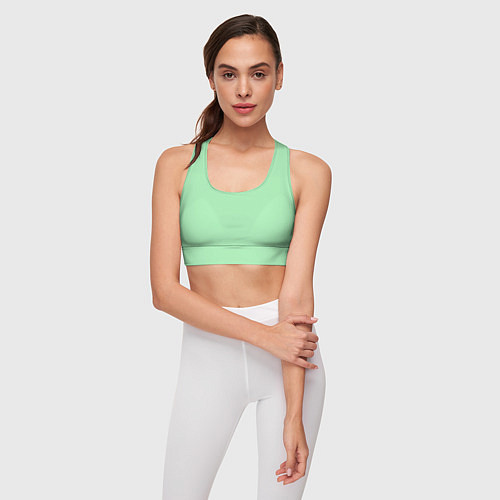 Женский спортивный топ Мятный радуга / 3D-принт – фото 3