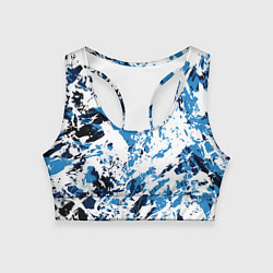 Топик спортивный женский Взрыв гжели, цвет: 3D-принт