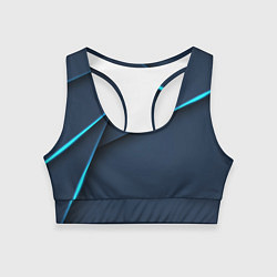 Топик спортивный женский Синие лезвия, цвет: 3D-принт