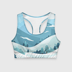 Топик спортивный женский Заснеженные горы, цвет: 3D-принт