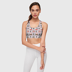 Топик спортивный женский A bird with new years gifts, цвет: 3D-принт — фото 2