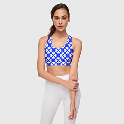 Топик спортивный женский Четырехлистный клевер синий, цвет: 3D-принт — фото 2