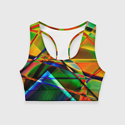 Топик спортивный женский Разноцветное стекло, цвет: 3D-принт