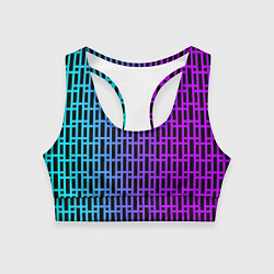 Топик спортивный женский Неоновая клетка, цвет: 3D-принт