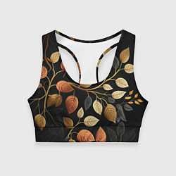 Топик спортивный женский Осеннее настроение - листья, цвет: 3D-принт