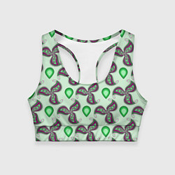 Топик спортивный женский Зеленая капля, цвет: 3D-принт