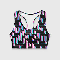 Топик спортивный женский Паттерн геометрический контрастный, цвет: 3D-принт