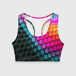 Топик спортивный женский Шейповые грани, цвет: 3D-принт