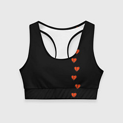 Топик спортивный женский Дорожка разбитых сердец - темный, цвет: 3D-принт