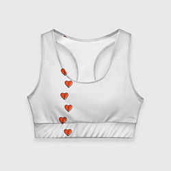 Топик спортивный женский Дорожка разбитых сердец - светлый, цвет: 3D-принт