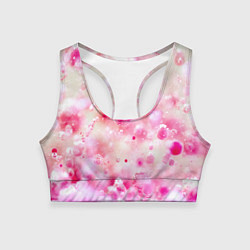 Топик спортивный женский Розовое множество красок и пузырей, цвет: 3D-принт