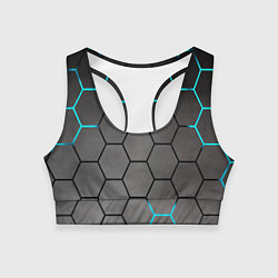 Топик спортивный женский Броня текстура неоновая, цвет: 3D-принт