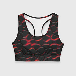 Топик спортивный женский Красный неон и плиты, цвет: 3D-принт