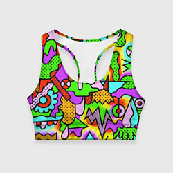 Топик спортивный женский Psychedelic acid, цвет: 3D-принт