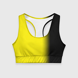 Женский спортивный топ И черный и желтый