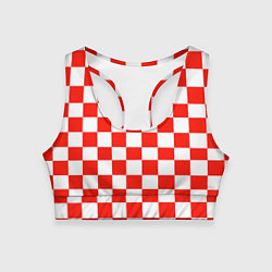 Топик спортивный женский Узор из квадартов, цвет: 3D-принт