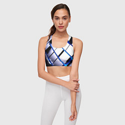 Топик спортивный женский Неоновые плиты киберпанк, цвет: 3D-принт — фото 2