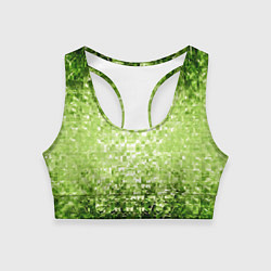 Топик спортивный женский Геометрическое зелёное искажение в пространстве, цвет: 3D-принт