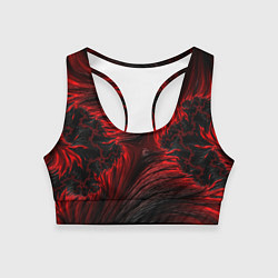 Топик спортивный женский Red vortex pattern, цвет: 3D-принт